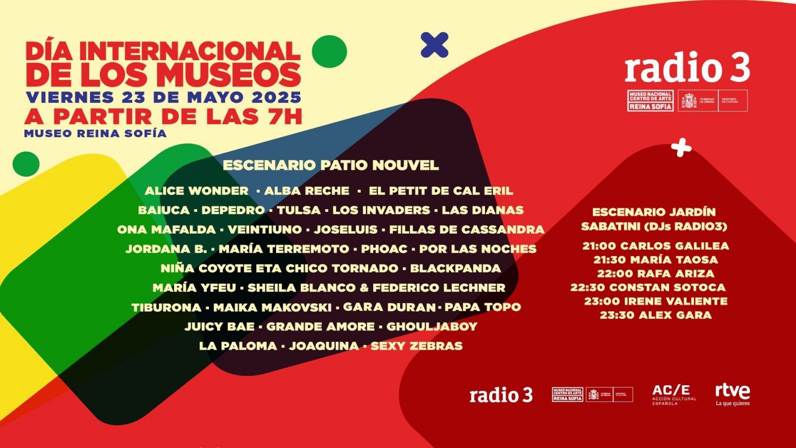 Cartel del Día de los Museos 2025: Radio 3 en el Reina Sofía