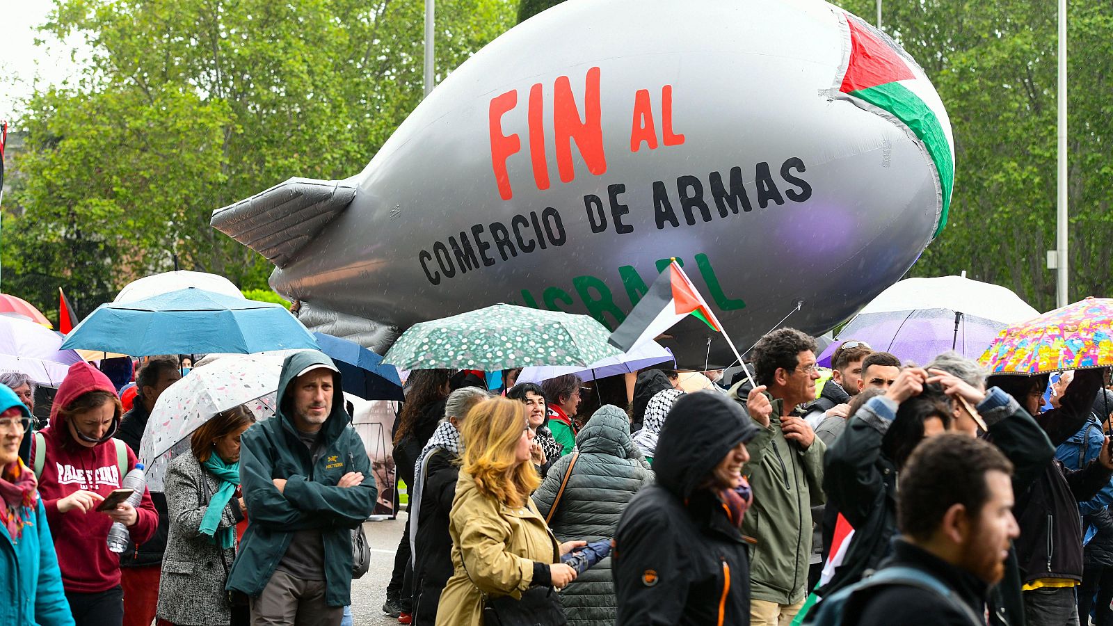 Manifestación en Madrid contra el "genocidio" palestino y la venta de armas a Israel