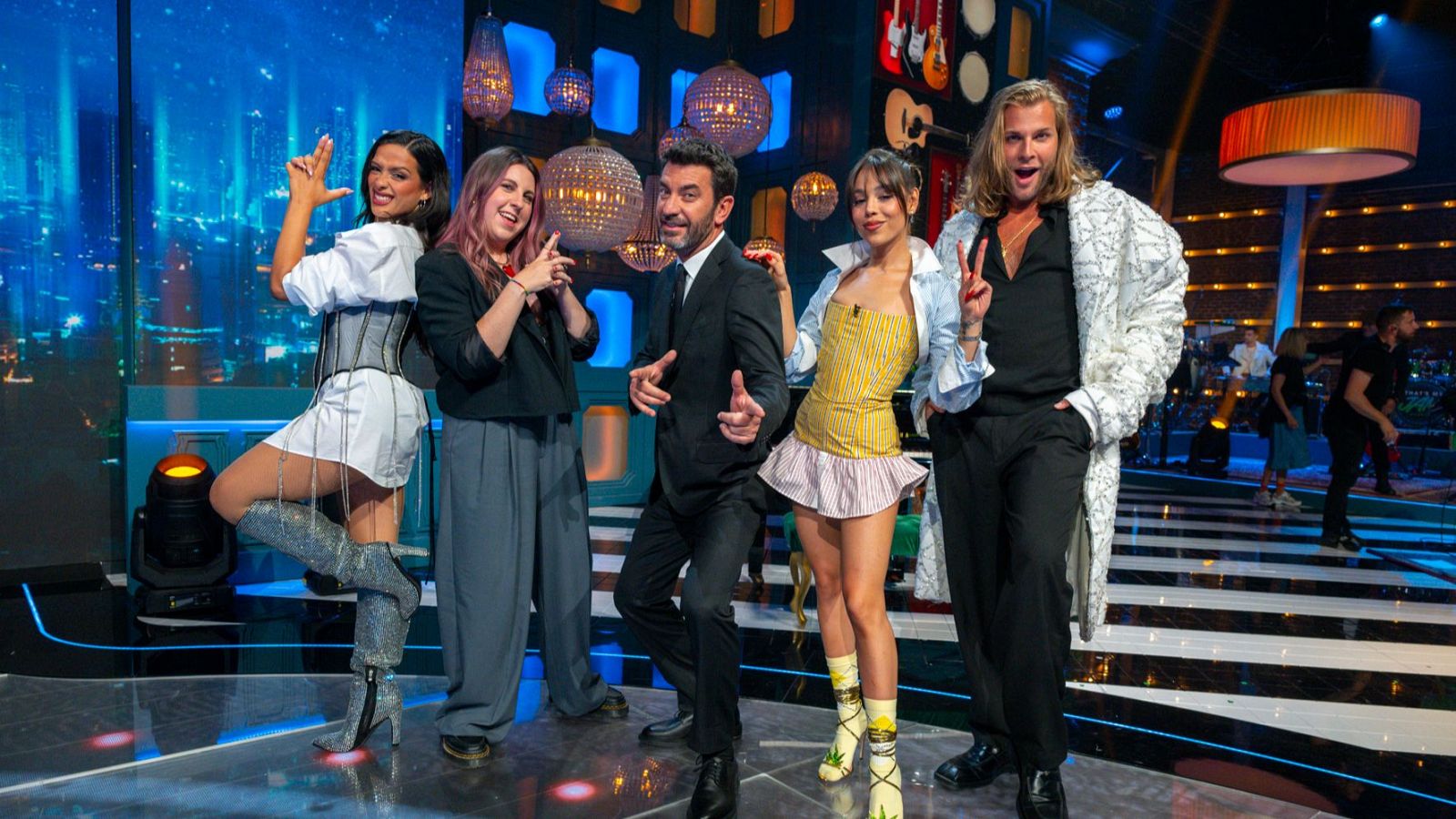 Chanel, Carolina Iglesias, Dana y Eduardo Navarrete en 'That's my jam: que el ritmo no pare', presentado por Arturo Valls