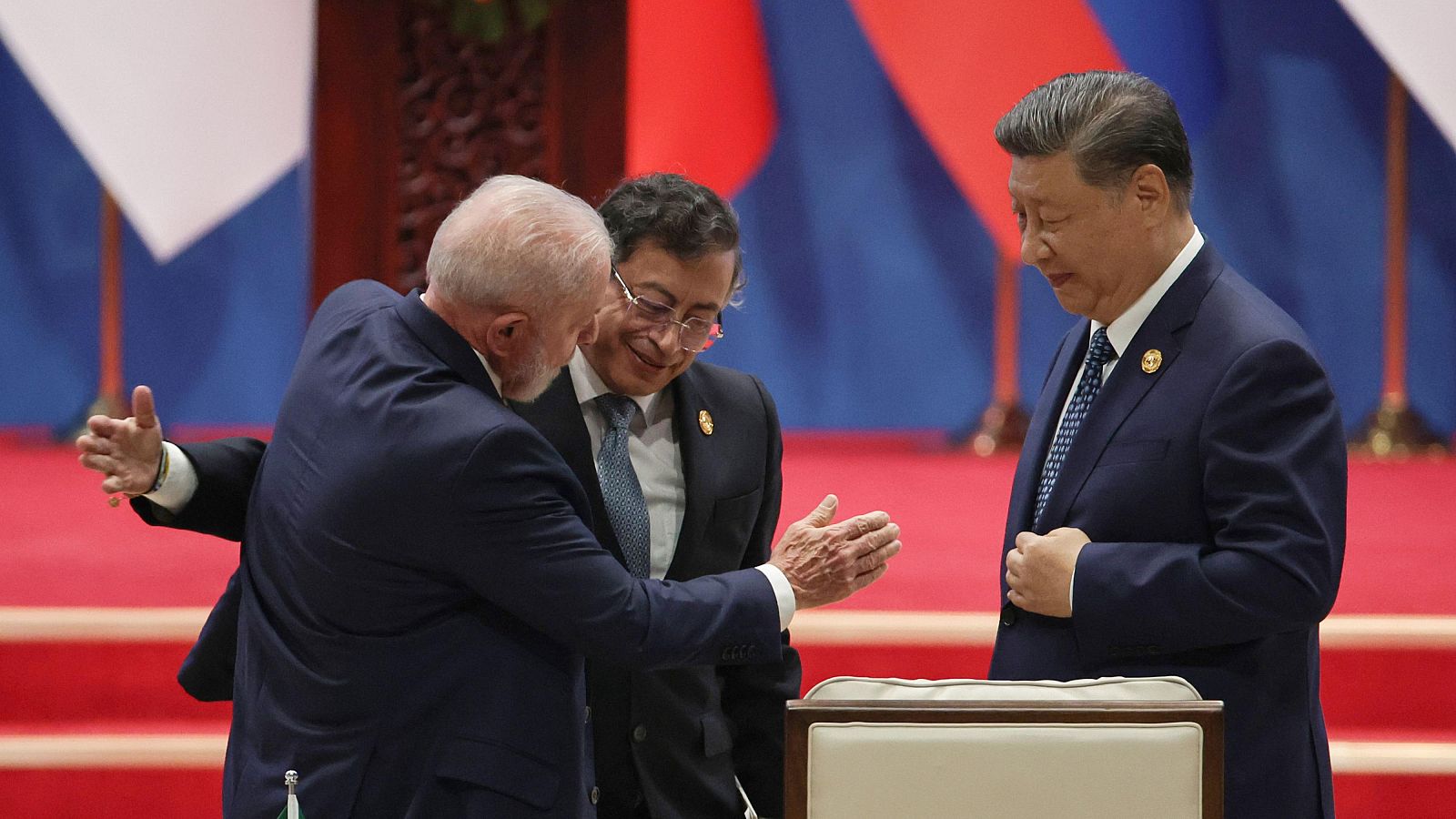 Lula da Silva, Gustavo Petro y Xi Jinping en Pekín