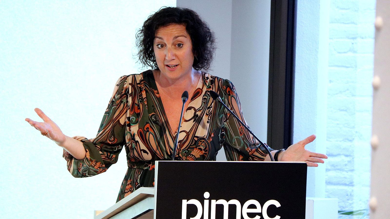 La consellera d'Economia i Finances, Alícia Romero, en la cloenda de l'assemblea general de Pimec