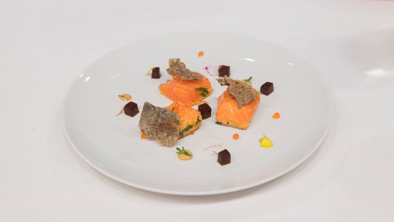 Receta de salm�n con c�tricos y salicornia de Esther