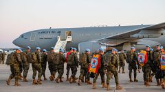 Robles despide a los militares con destino al Líbano: el casco azul "es el mejor compromiso que puede haber por la paz"
