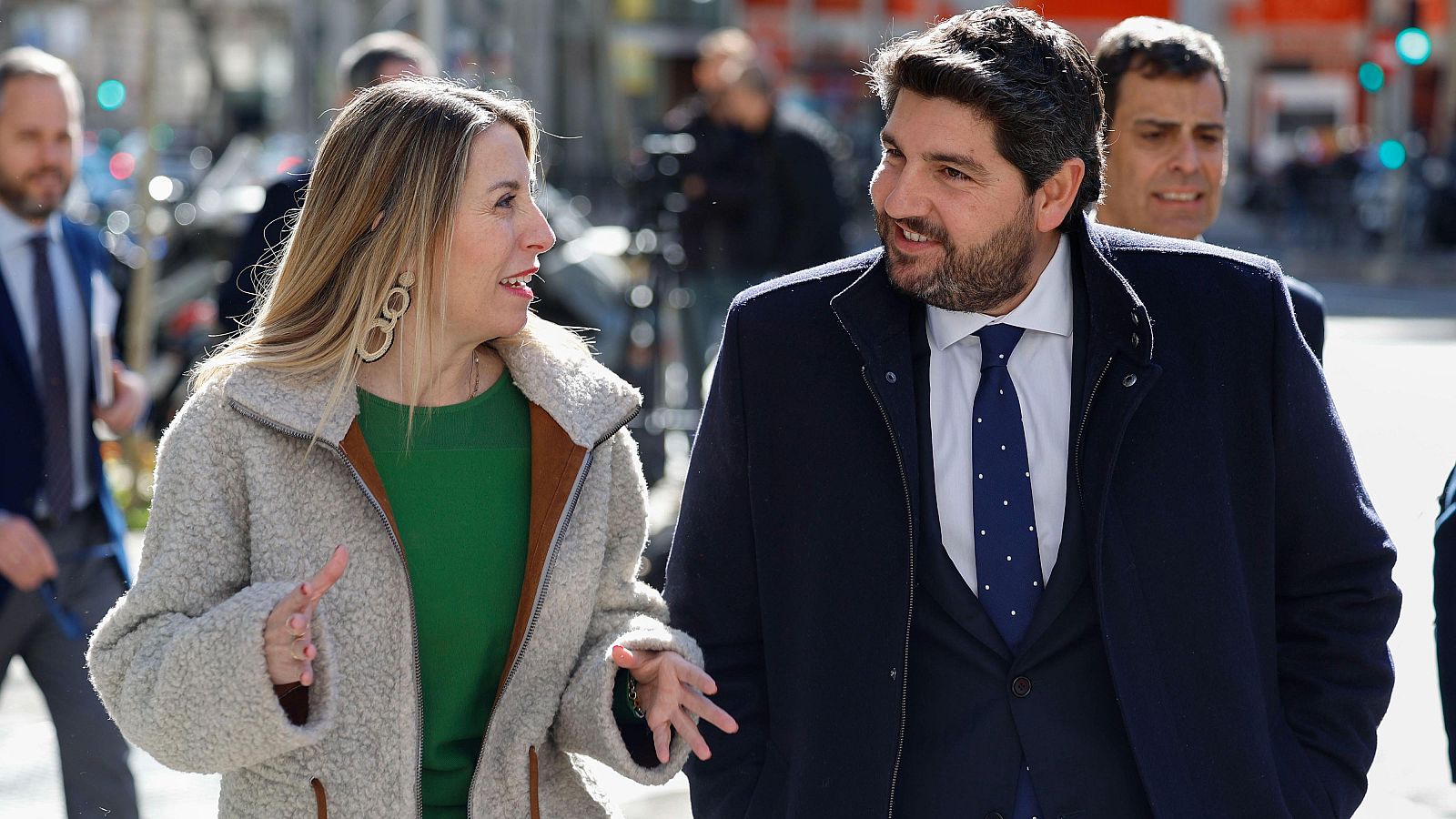 López Miras y Guardiola a su llegada al Comité Ejecutivo Nacional del PP