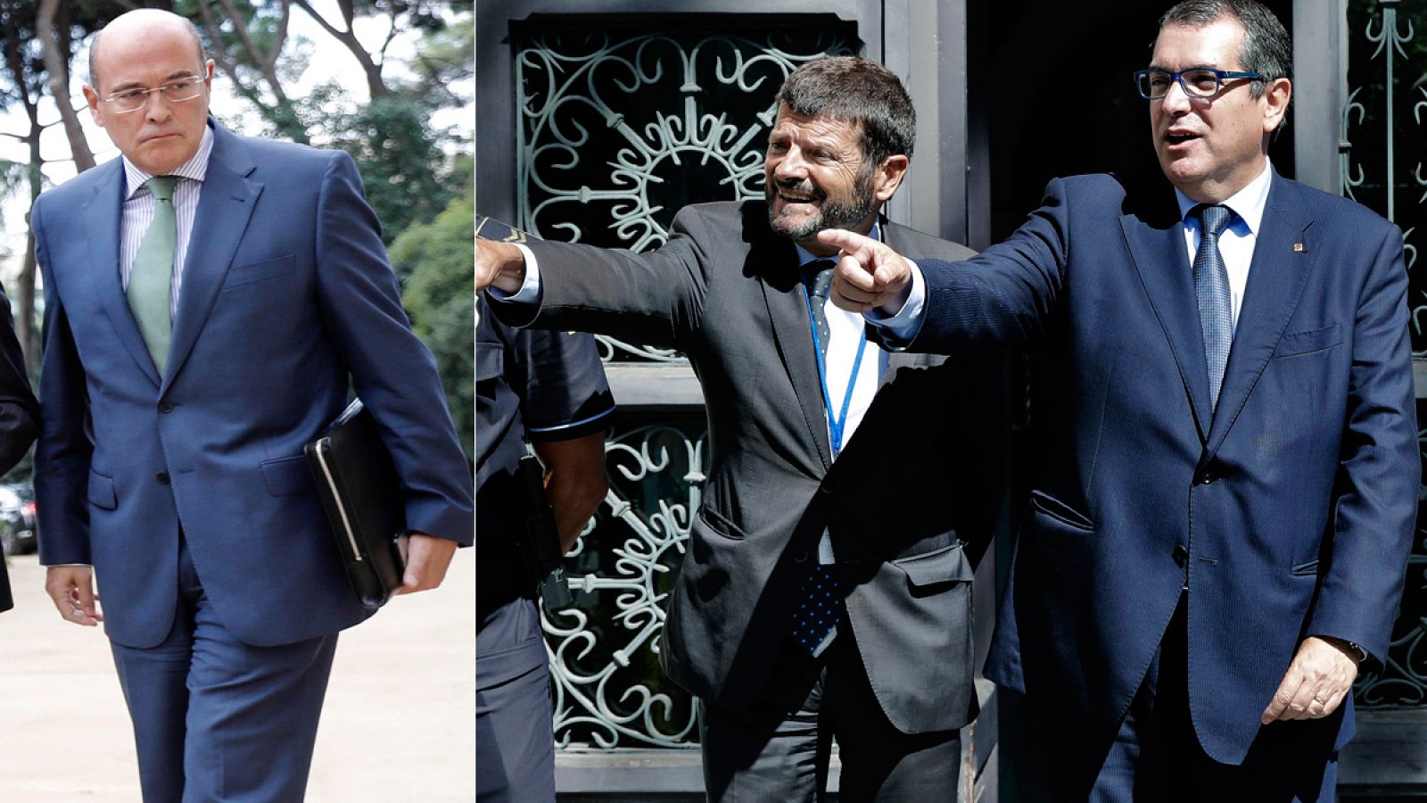 El coronel de la Guardia Civil Diego Pérez de los Cobos, el exdirector general de los Mossos Albert Batlle y el exconsejero de Interior Jordi Jané