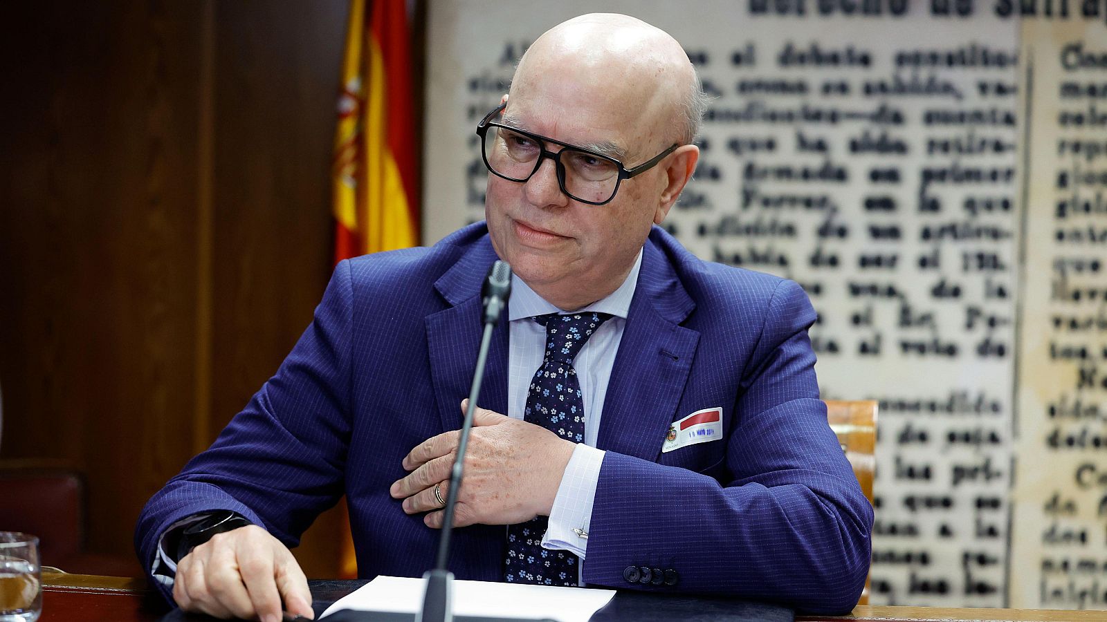 Joaquín Gutiérrez, director del Parado de Teruel, durante su comparecencia en el Senado