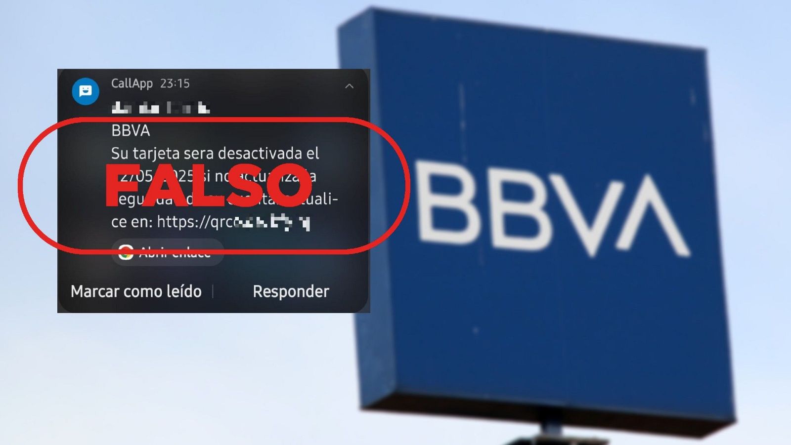 No es un mensaje del BBVA para actualizar la seguridad de tu cuenta, es un fraude