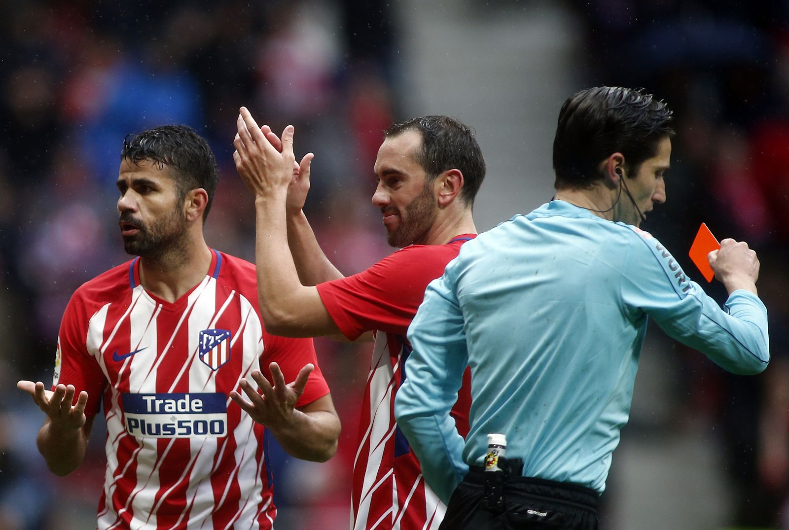 Diego Costa tras ser expulsado por ver la segunda amarilla ante el Getafe.