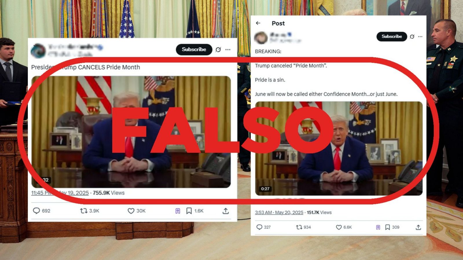 No es Donald Trump cancelando el mes del Orgullo, el audio está creado con IA