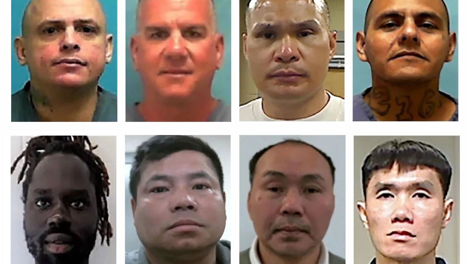 Composición de varias fotos cedidas por la Casa Blanca donde aparece el grupo de personas deportadas