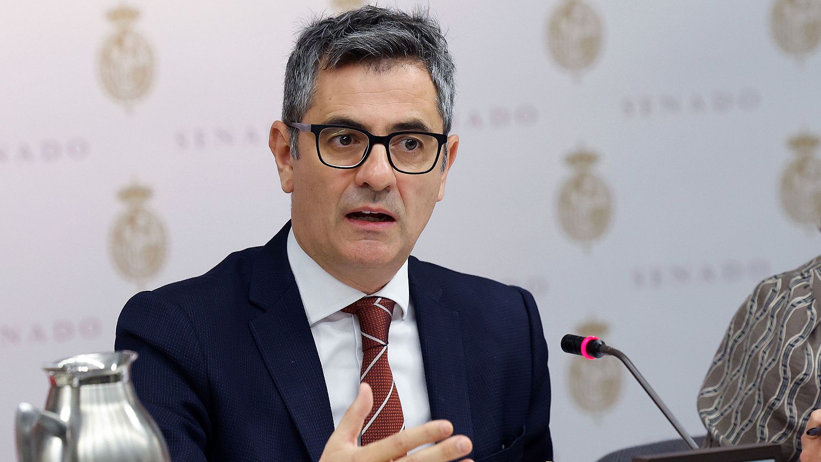 El ministro de Presidencia, Justicia y Relaciones con las Cortes, Félix Bolaños, en la Comisión de Justicia del Senado