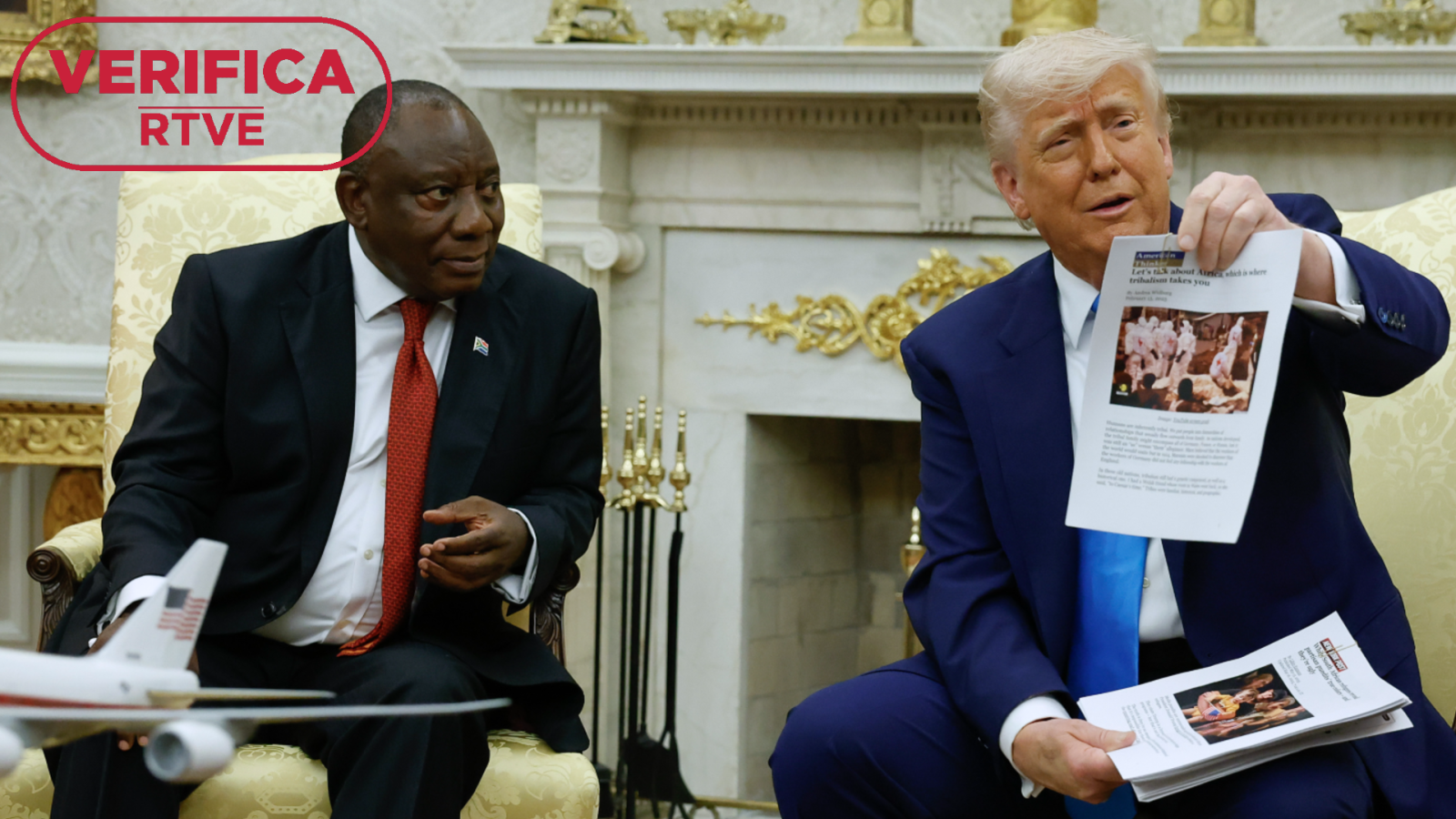 Donald Trump y el presidente sudafricano, Cyril Ramaphosa, reunidos en la Casa Blanca.