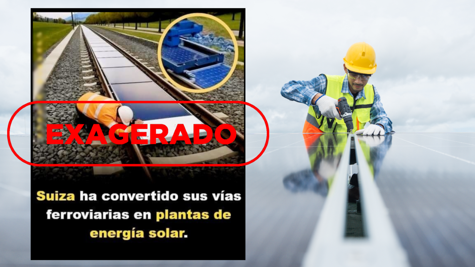 Suiza no ha convertido sus vías ferroviarias en paneles solares, es un proyecto piloto