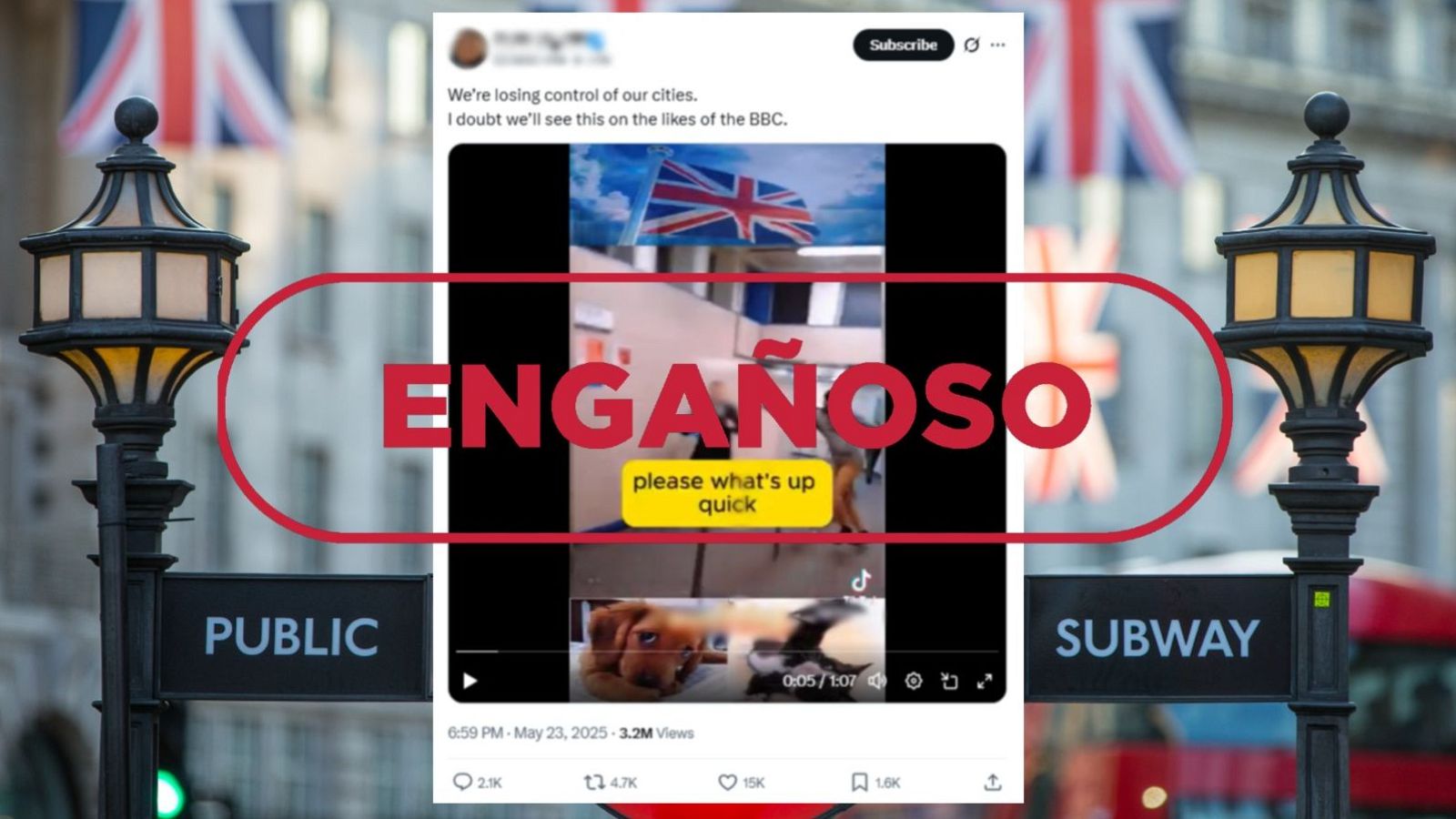 No es un vídeo reciente de un ataque en el metro de Londres, ocurrió en 2015