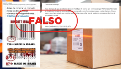 El prefijo 729 en el código de barras no indica que un producto sea de origen israelí