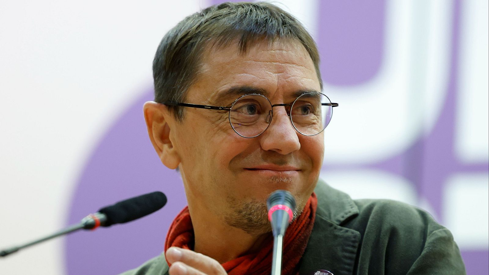El cofundador de Podemos Juan Carlos Monedero durante un coloquio
