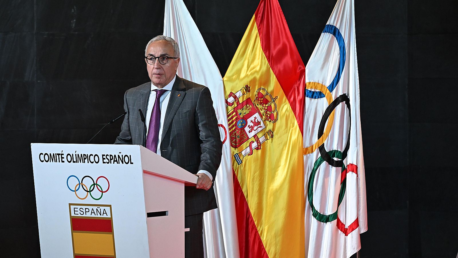 El presidente del Comité Olímpico Español, Alejandro Blanco interviene en Asamblea General Extraordinaria del Comité Olímpico Español.