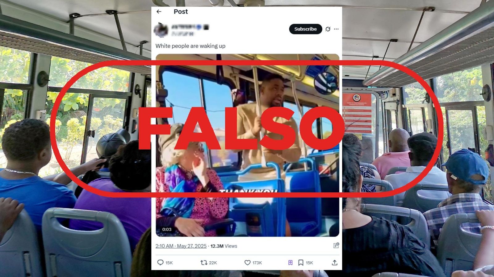 Este vídeo de una confrontación en un autobús es falso, está ficcionado