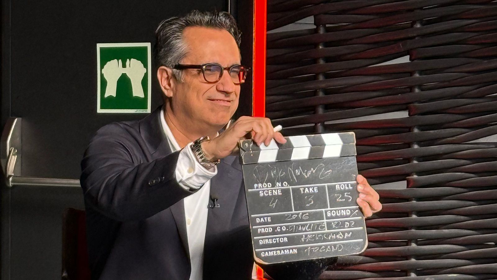 Diego Navarro, en la grabación de 'Días de cine'