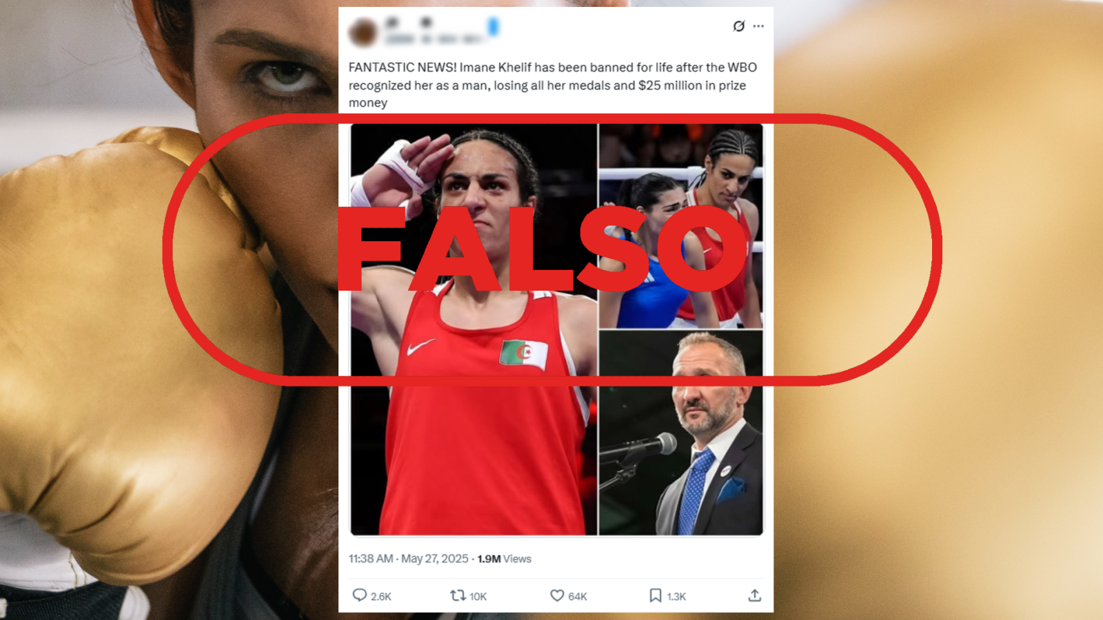 La boxeadora Imane Khelif no ha sido suspendida por la Organización Mundial de Boxeo