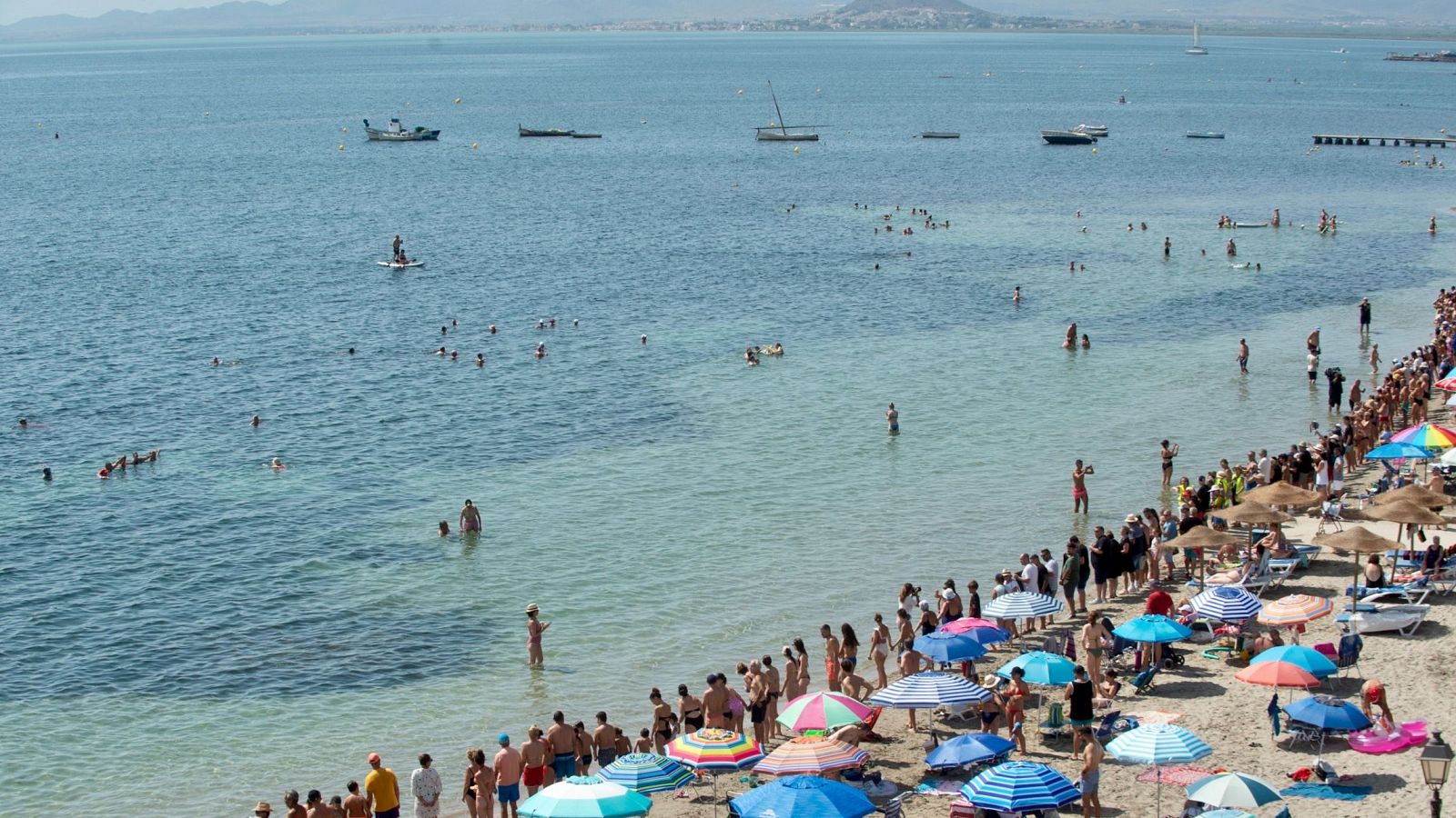 Cadena humana alrededor del Mar Menor para reclamar un mayor cuidado de la laguna