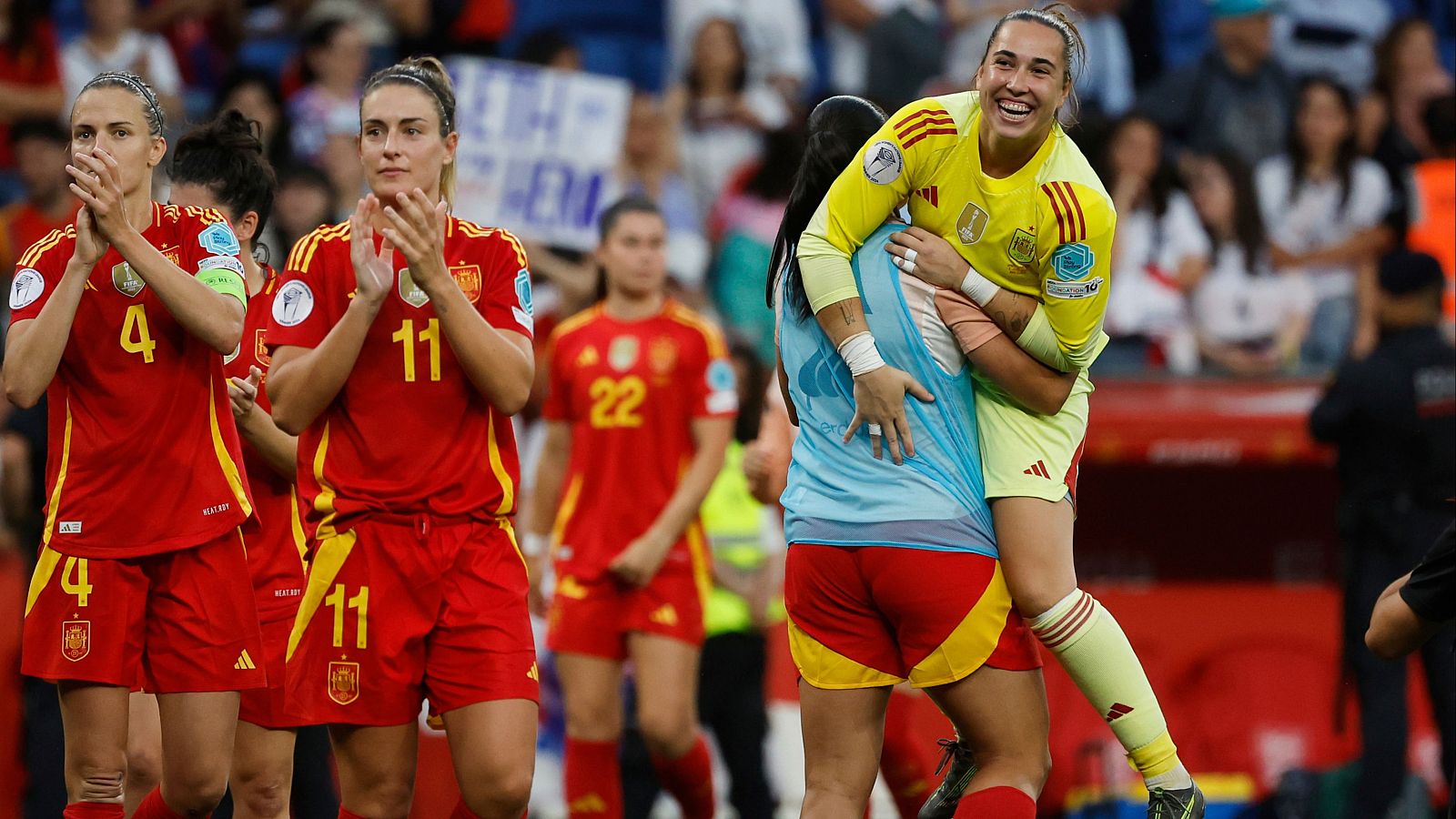 España celebra el pase a la fase final de la Nations League.