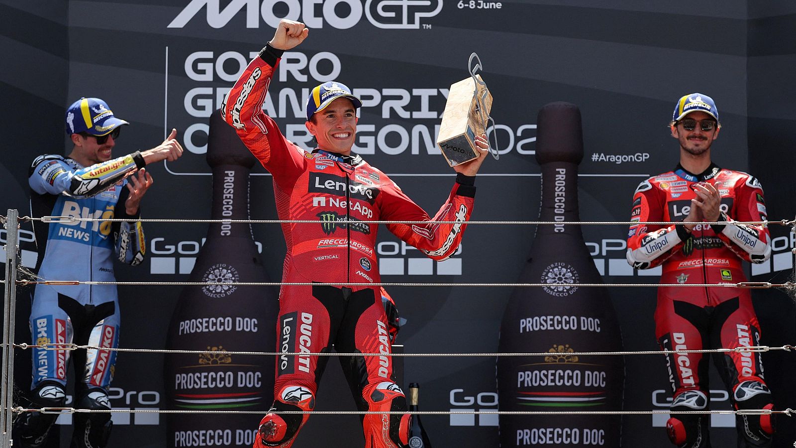 Así ha quedado el podio en Aragón.