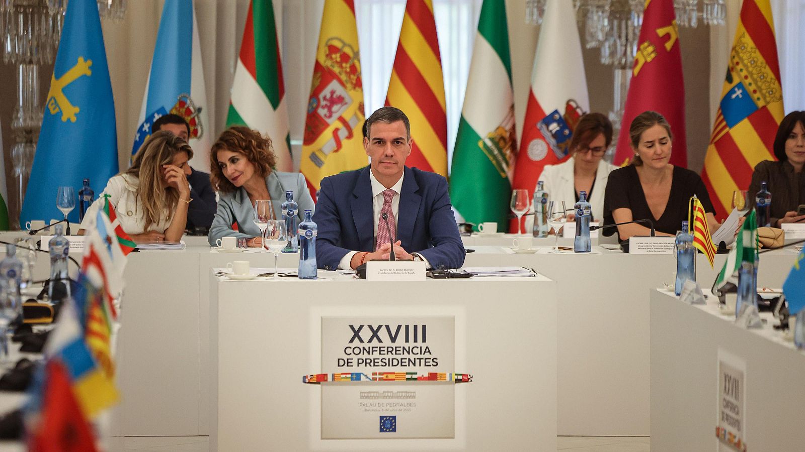 El president del govern espanyol, Pedro Sánchez, presideix la XXVIII Conferència de Presidents al Palau de Pedralbes