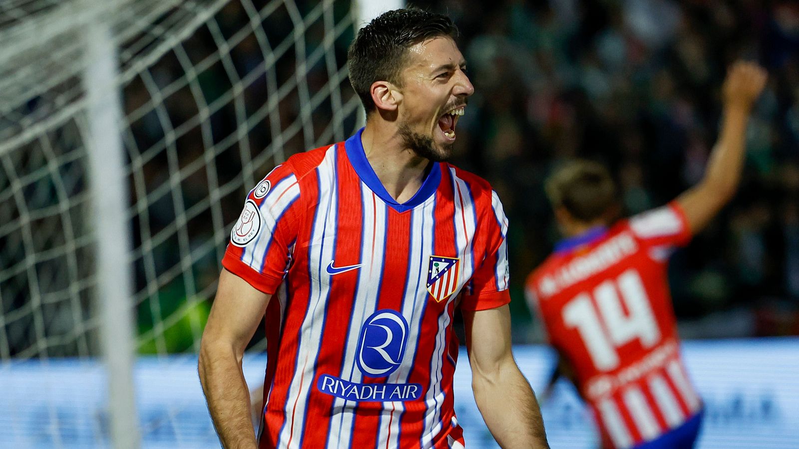 El defensa del Atlético de Madrid Clément Lenglet celebra un gol esta temporada