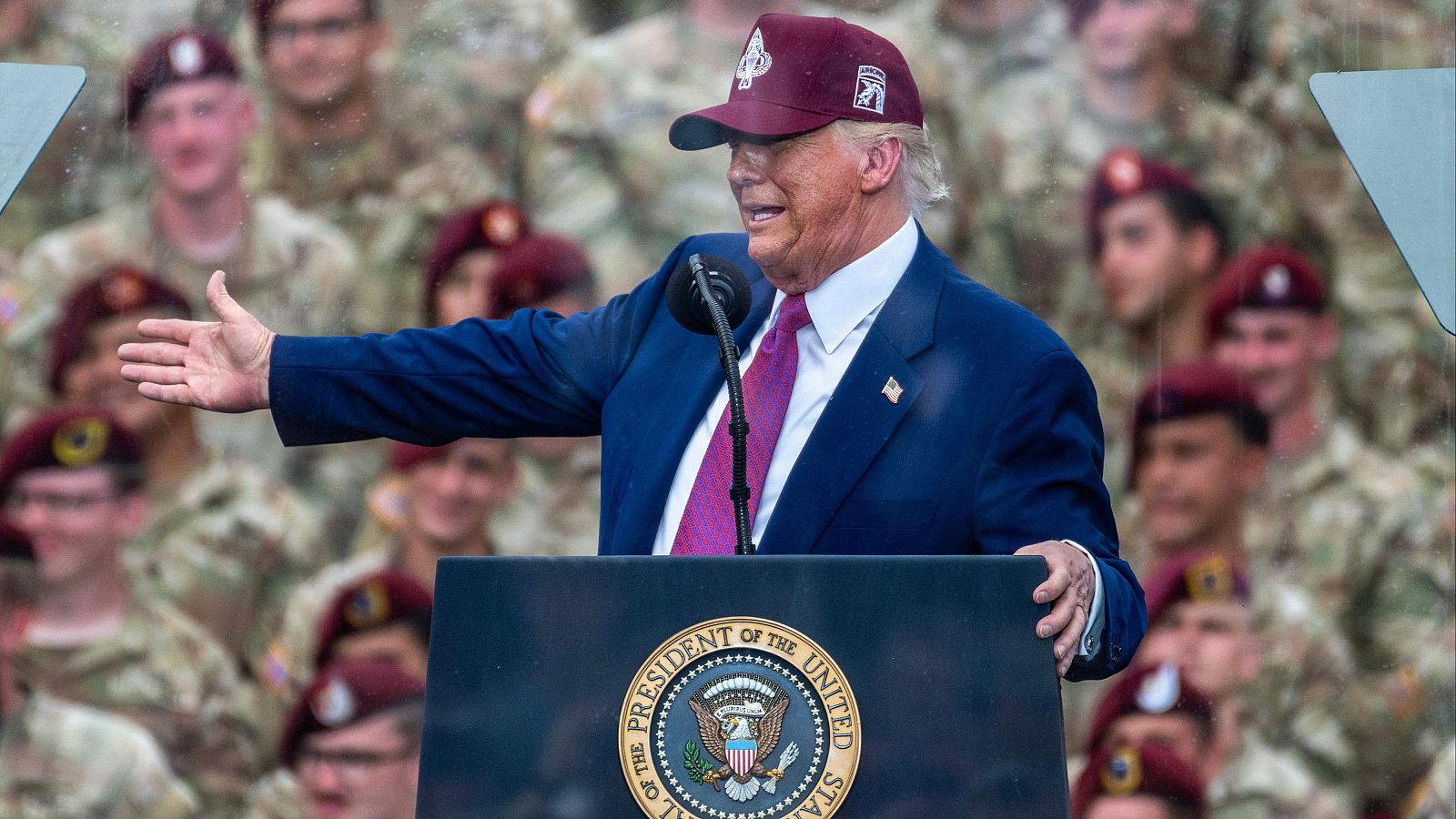 El presidente de Estados Unidos, Donald Trump, durante un evento del Ejército en Carolina del Norte