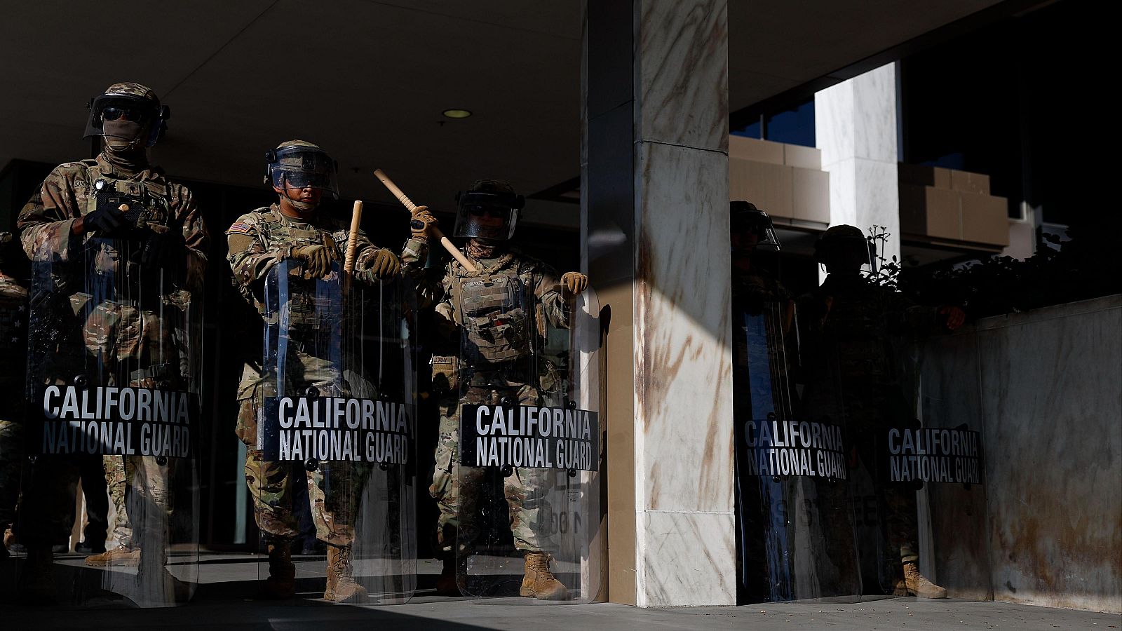 Militares en las protestas en Los Ángeles
