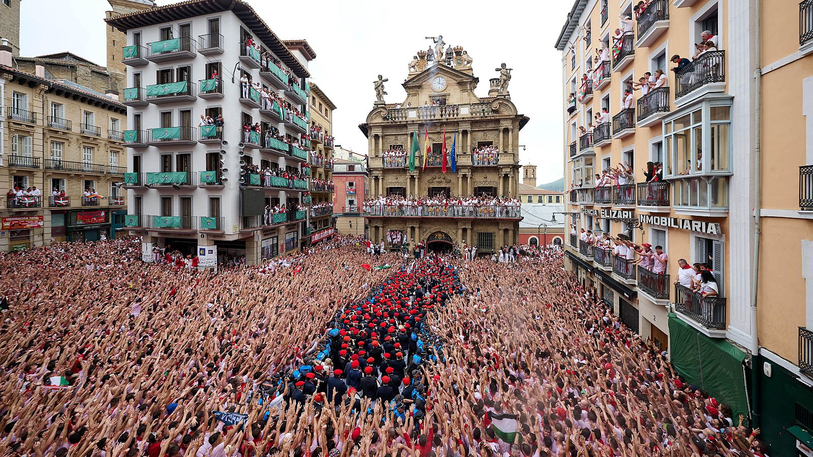 Chupinazo de los Sanfermines en Pamplona en 2024