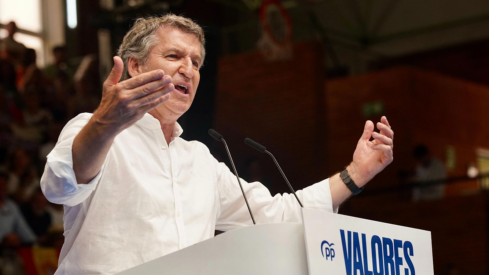 El líder del PP, Alberto Núñez Feijóo, interviene en un acto en Andalucía