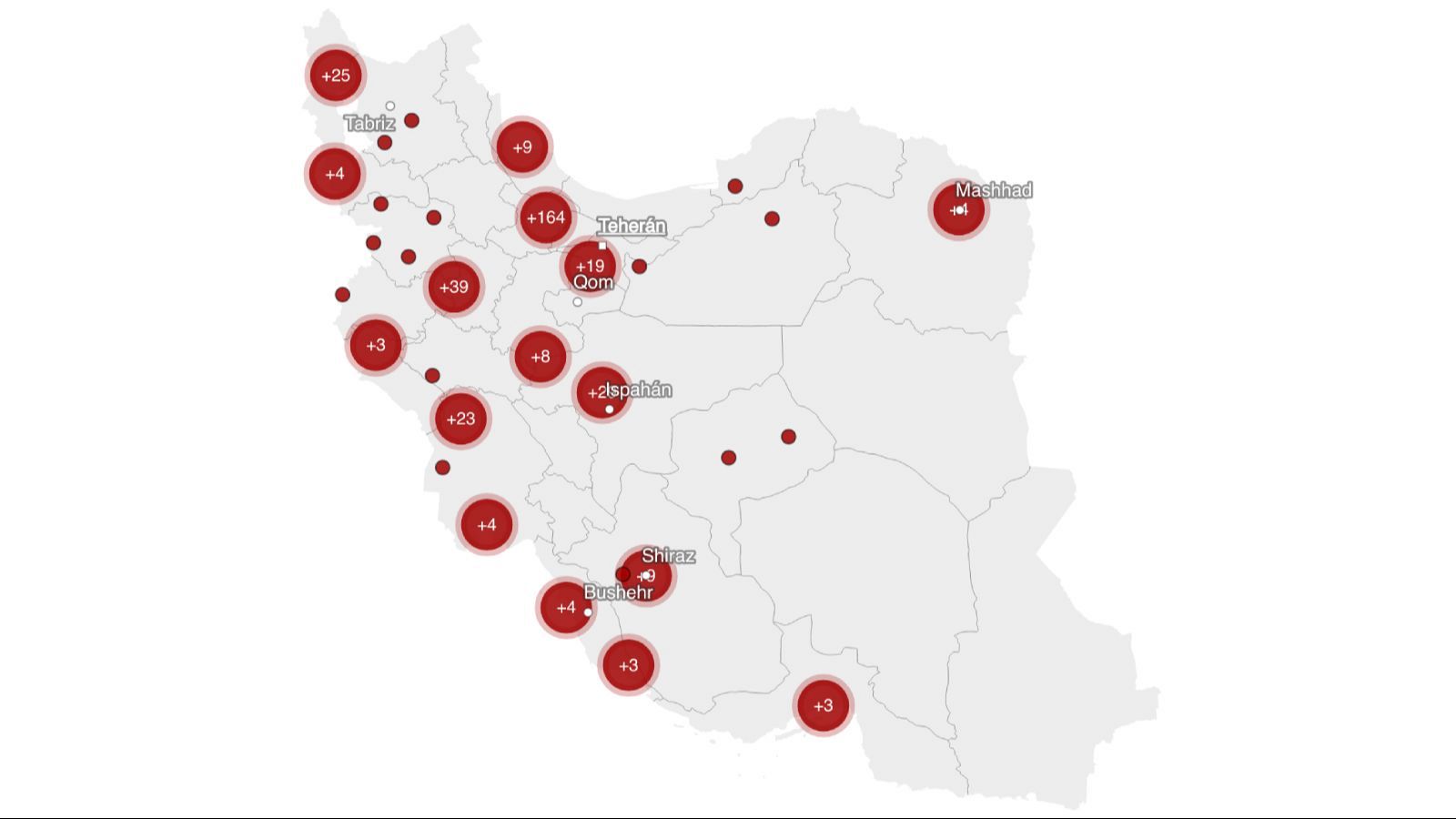 Ataques de Israel acumulados a Irán entre el 12 y el 23 de junio.