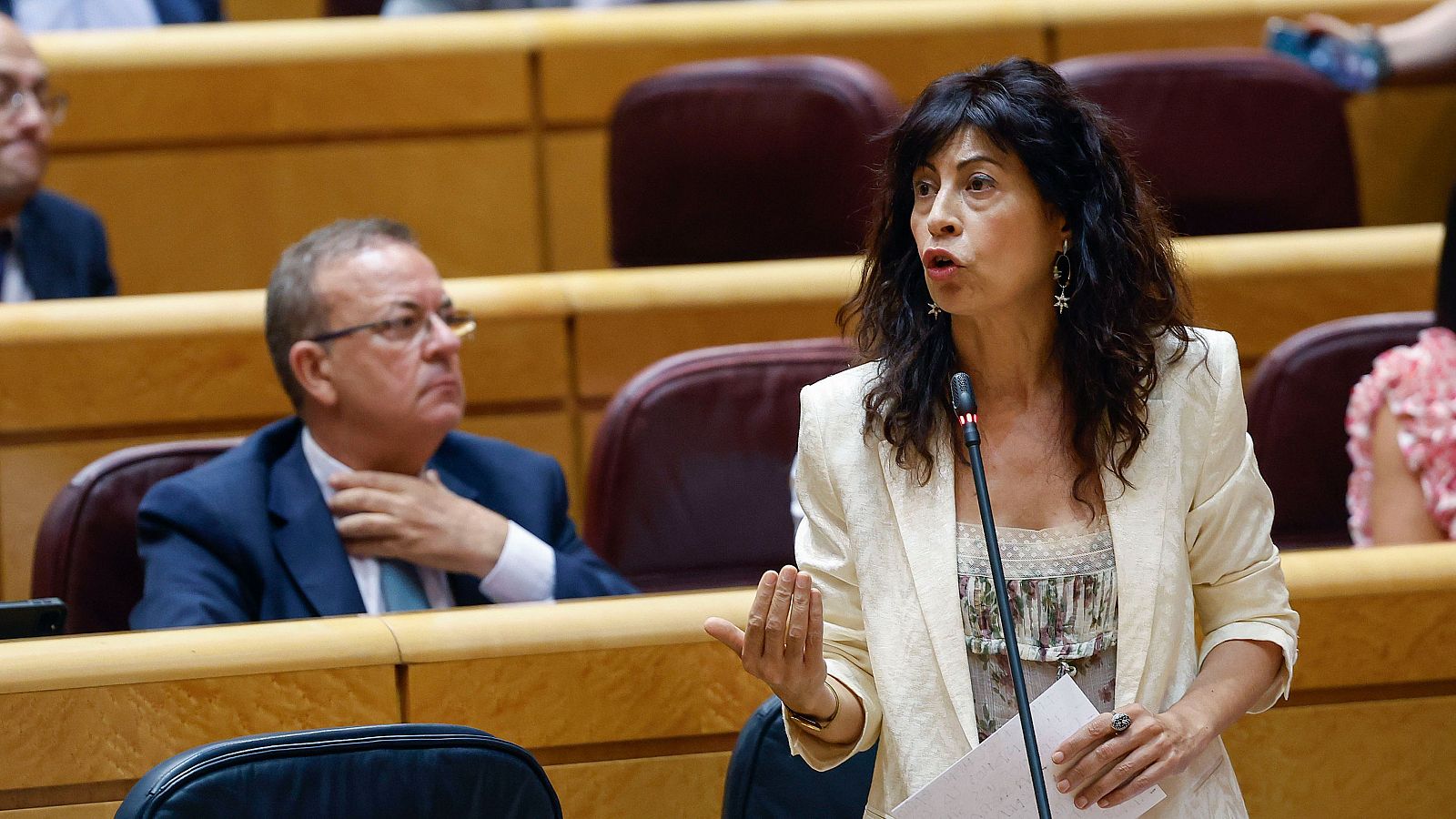 La ministra de Igualdad, Ana Redondo, interviene durante la sesión del Pleno del Senado celebrada este martes