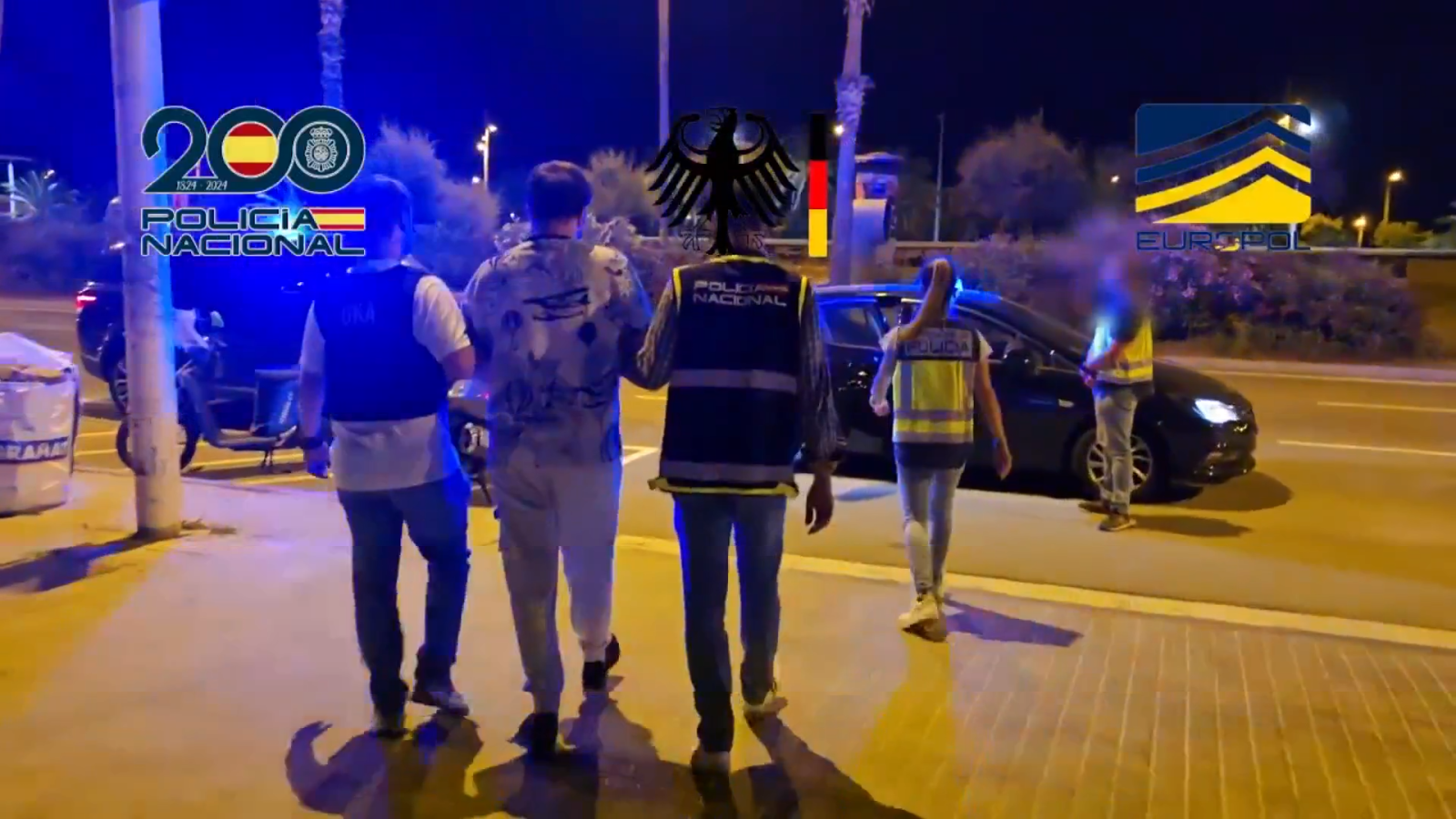 El detenido es trasladado por la Policía Nacional y la BKA alemana