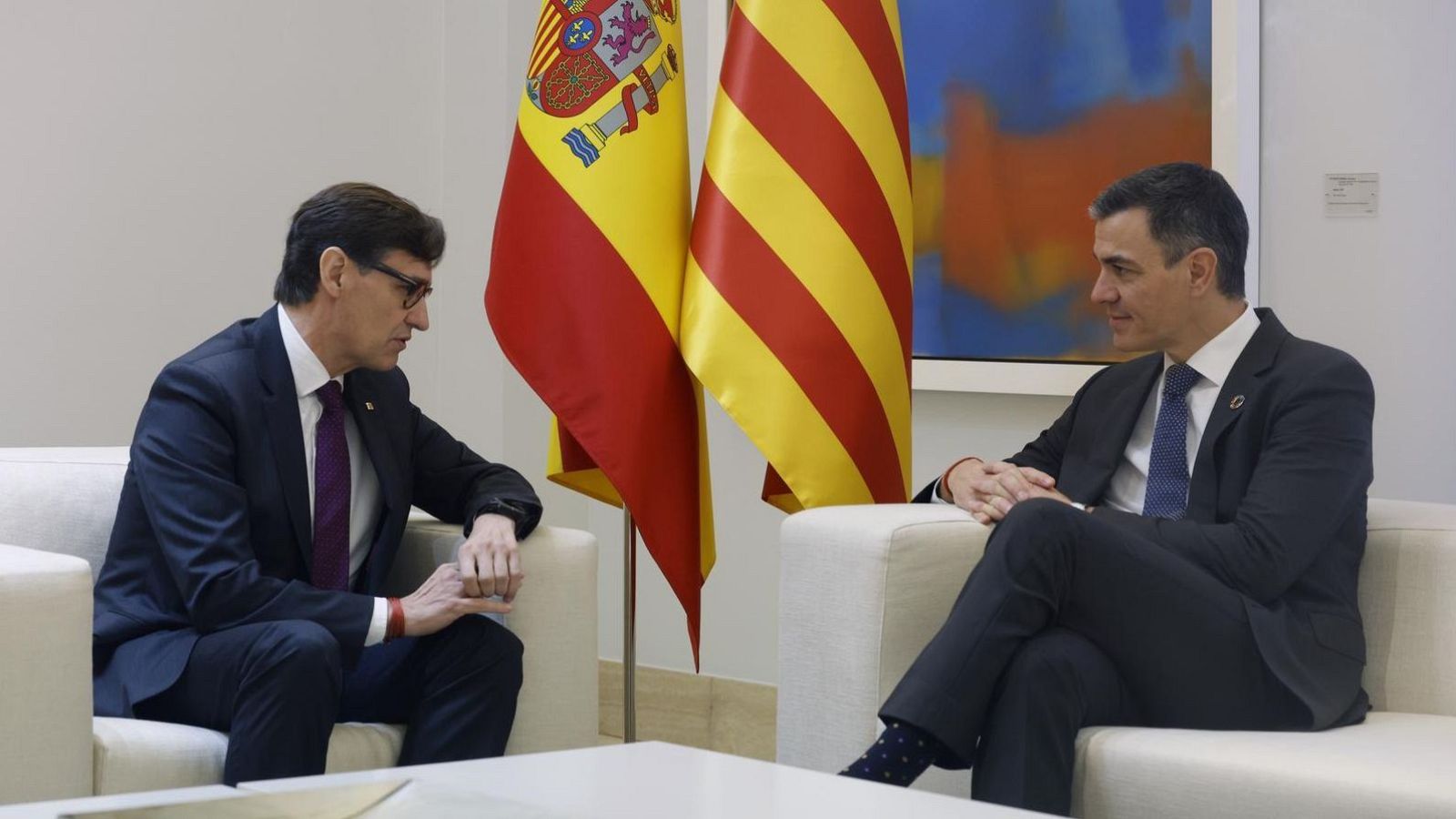 Imatge de la trobada entre Pedro Sánchez i Salvador Illa del passat mes de novembre