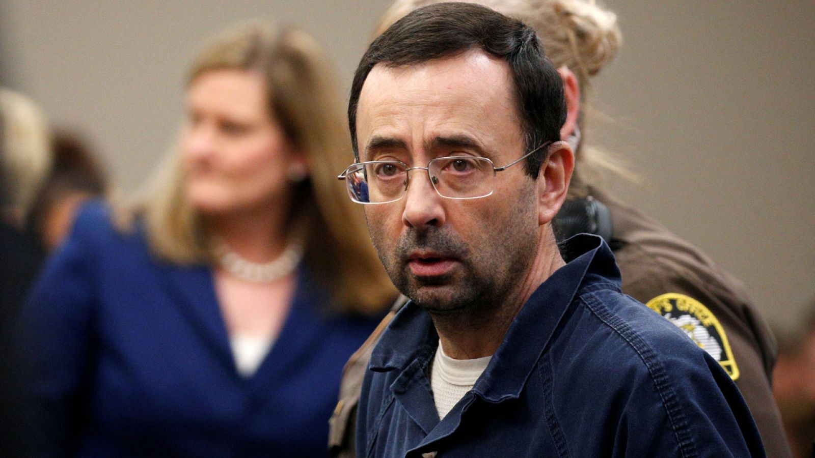 Larry Nassar, en el juicio por sus abusos sexuales en Lansing, Michigan