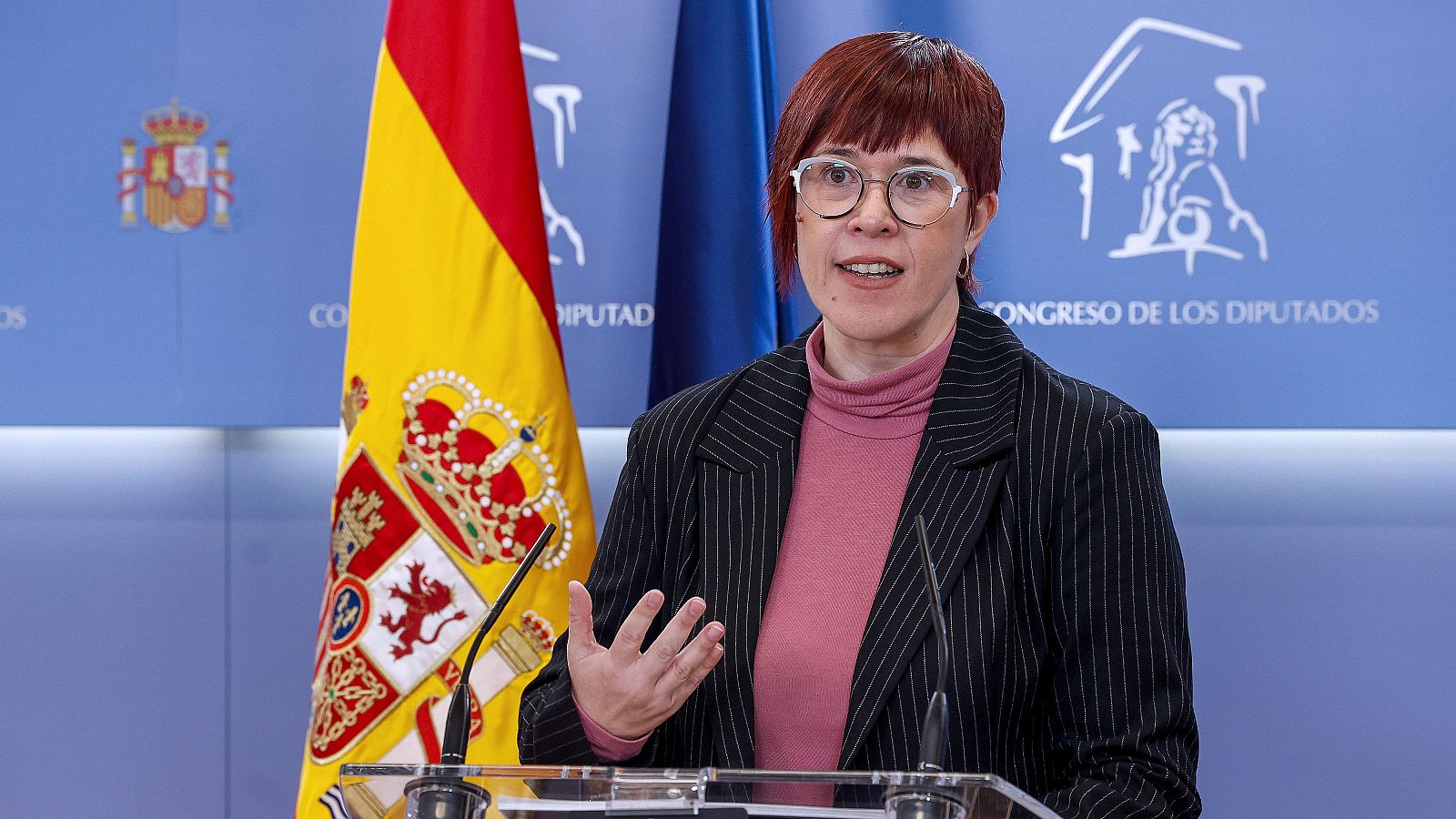 Àgueda Micó, portavoz de Compromís en el Congreso, en rueda de prensa