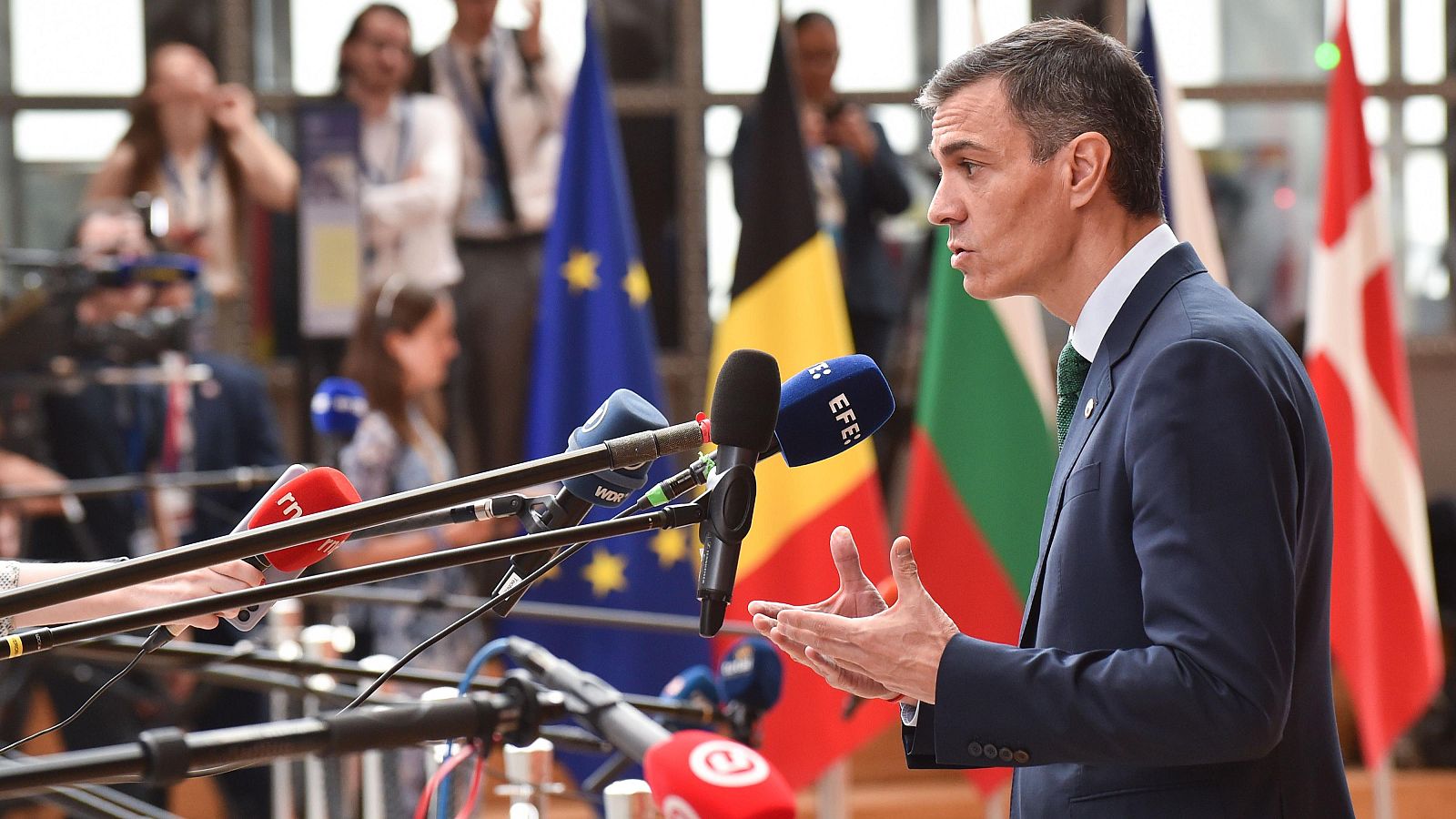 El presidente del Gobierno , Pedro Sánchez, a su llegada a la reunión del Consejo Europeo