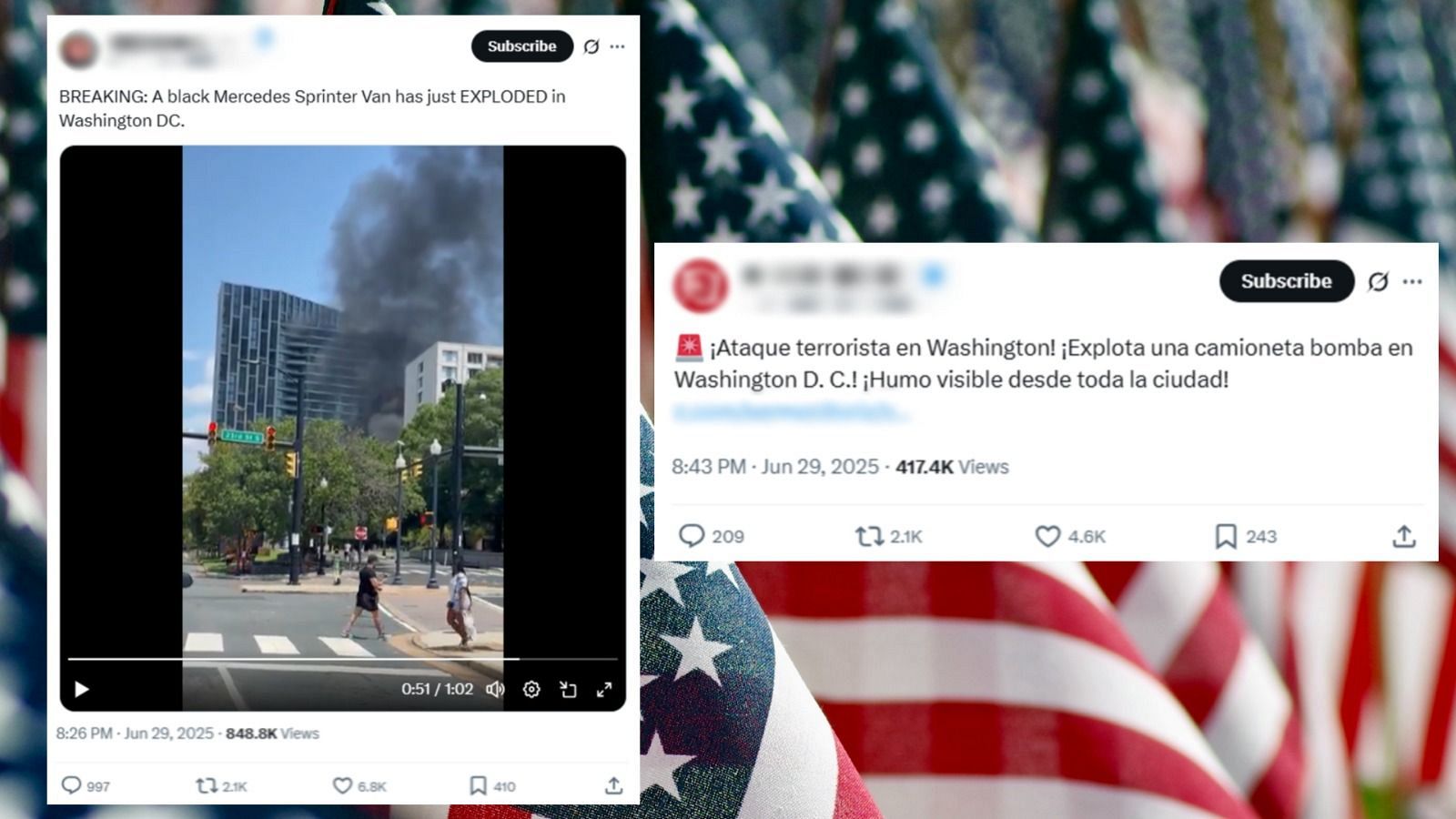 No es un ataque terrorista en Washington, es falso