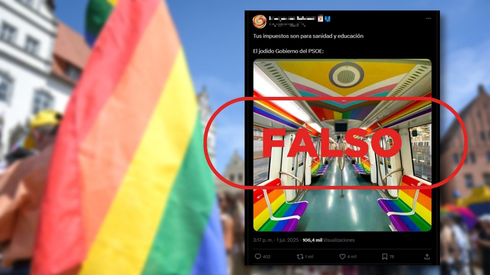 No es un metro con banderas LGTBI en España, es Roma en 2024