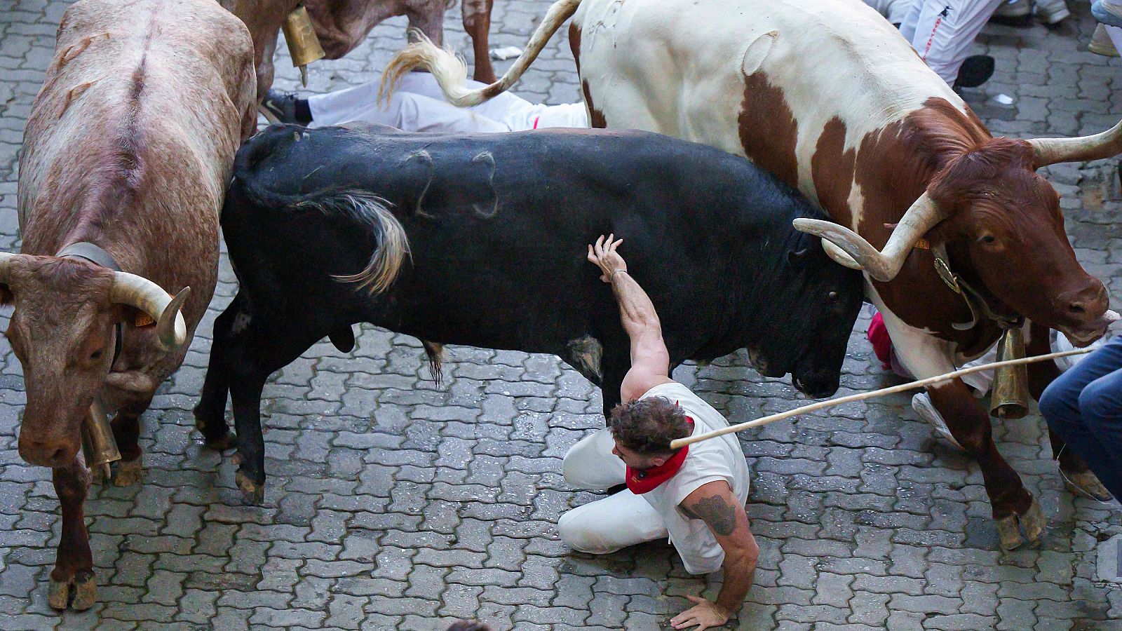 San Fermín 2025: un toro de Cebada Gago descolgado ha sembrado el pánico en el segundo encierro