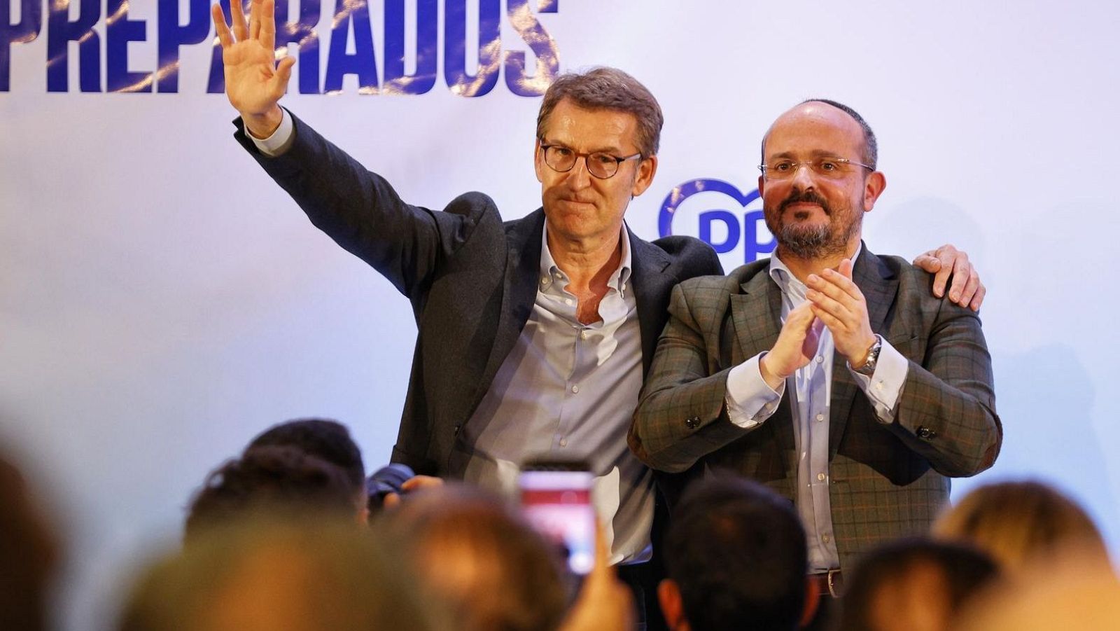 Acta de campanya de suport de Núñez Feijóo al líder del PP de Catalunya, Alejandro Fernández