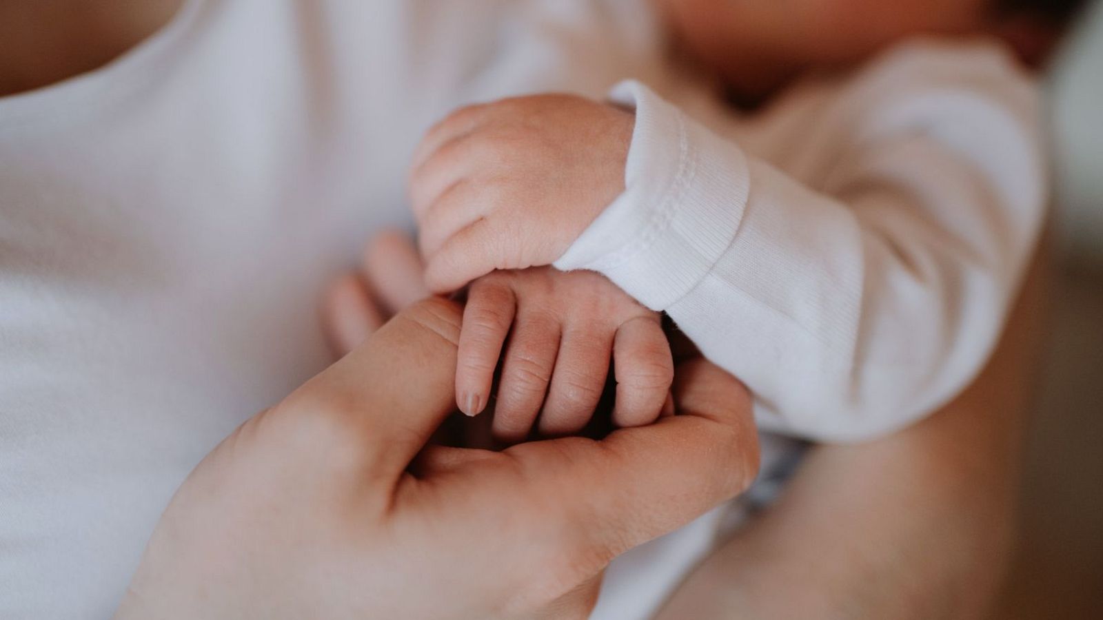 Las manos de un bebé y de su madre