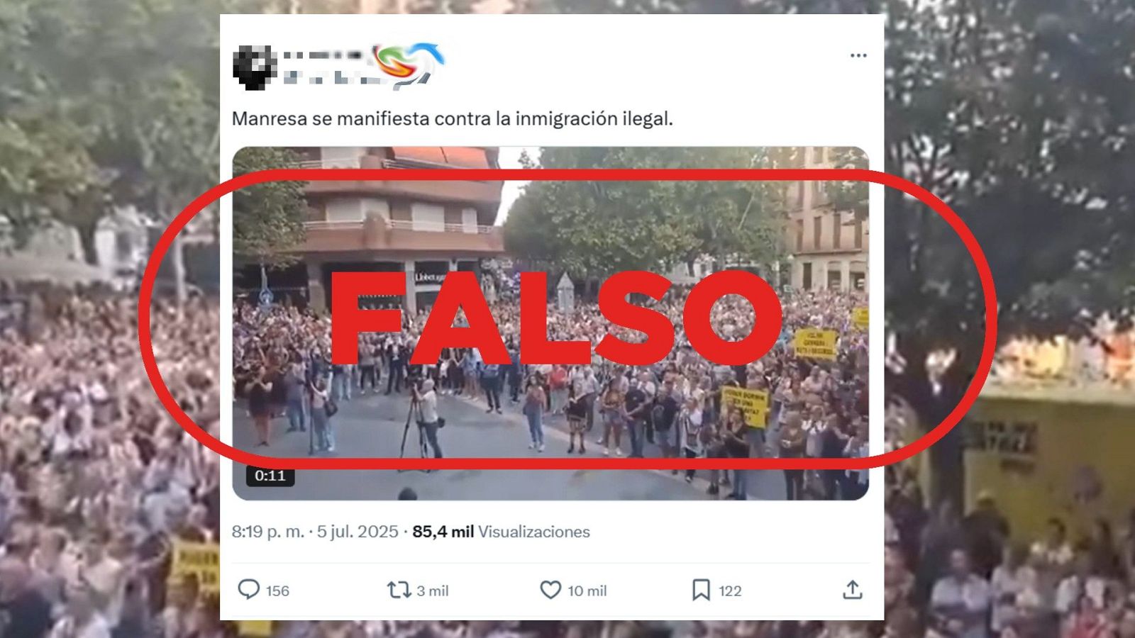 No es una protesta actual en Manresa contra la inmigración ilegal