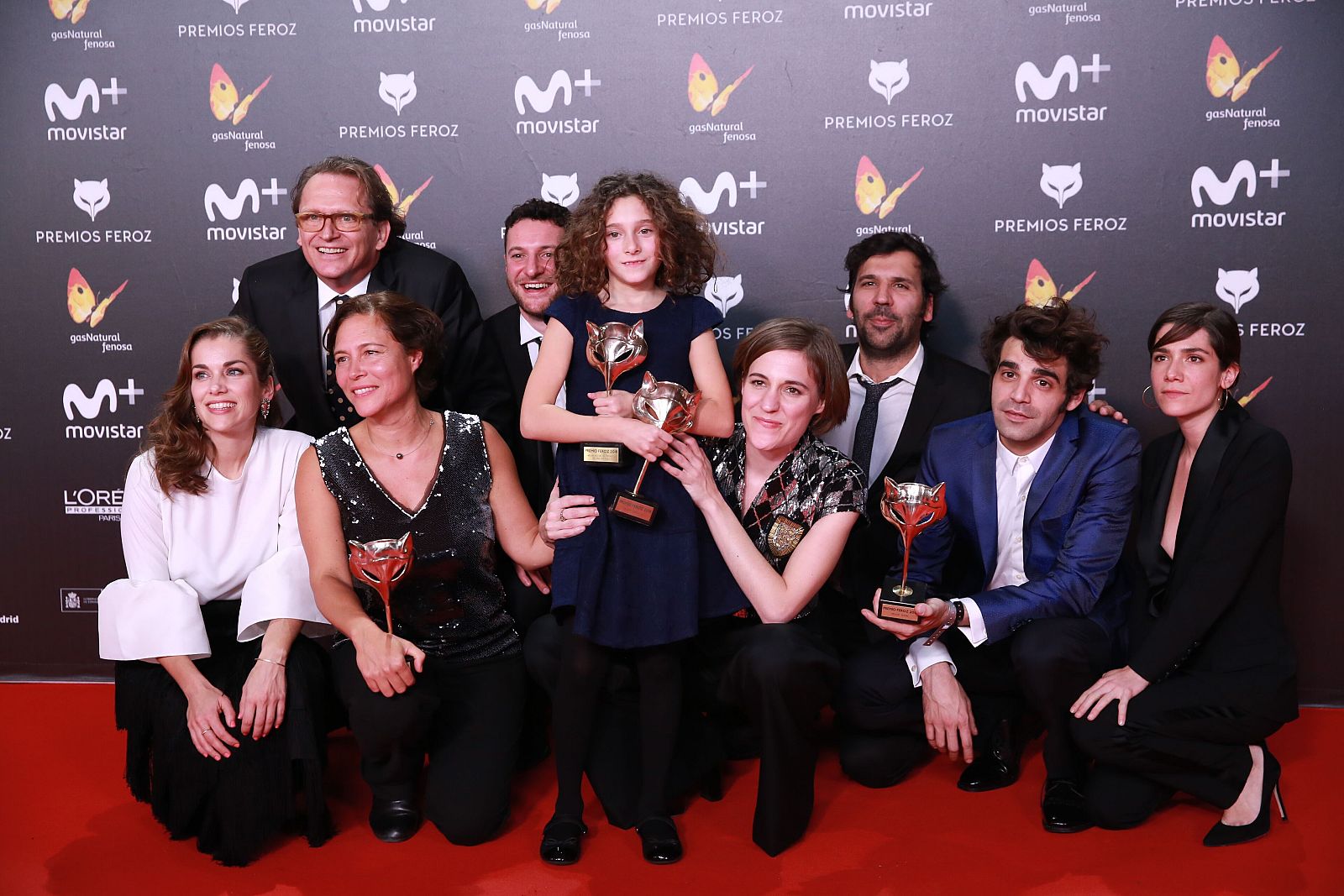 El equipo de 'Verano 1993', película galardonada con cuatro premios Feroz