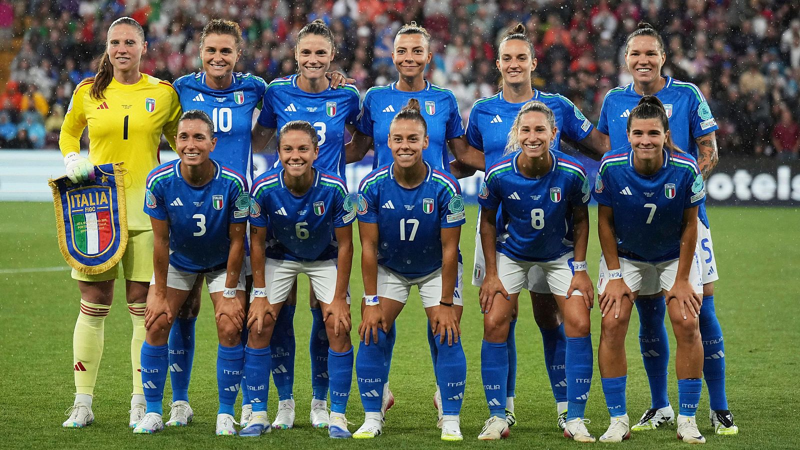 Selección de Italia antes de medirse a Portugal en la Eurocopa 2025.