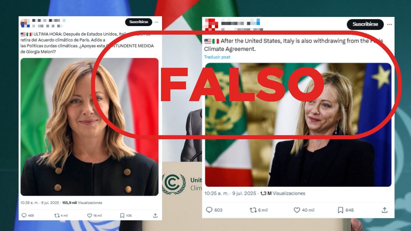 Italia no se ha retirado del Acuerdo del Clima de París, es falso