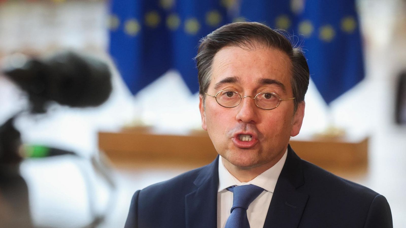El ministro de Exteriores, José Manuel Albares, en Bruselas.